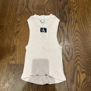 Calvin Klein Jeans Light Pink Ribbed Knit Top